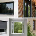 Les 5 types de fenêtres les plus efficaces face à la canicule Façade contemporaine avec fenêtres, volets et lames en bois